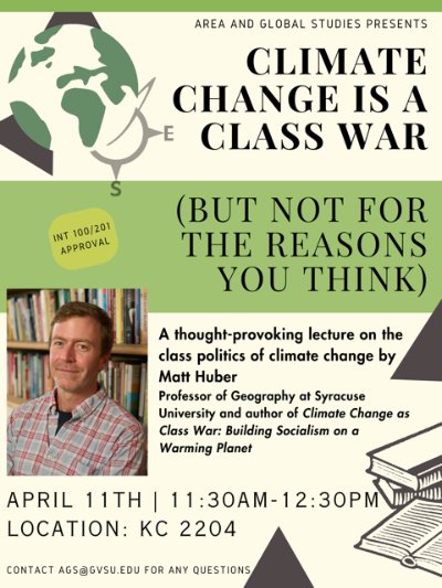 Matt Huber, Professor of Geography at Syracuse University and author of Climate Change as Class War: Building Socialism on a Warming Planet"